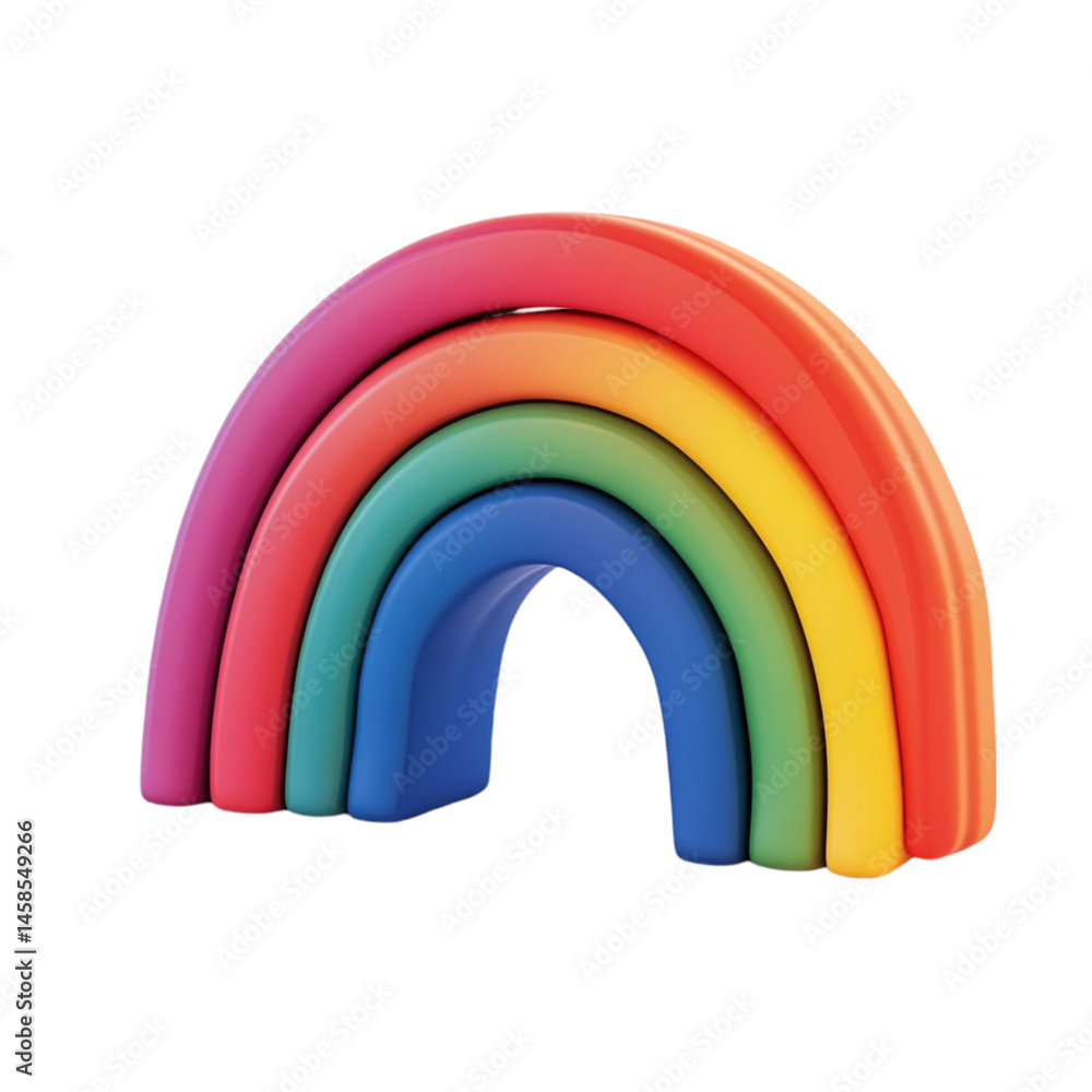 Fototapeta premium Rainbow arch vibrant colors playful design happy mood bright illustration colorful graphic design