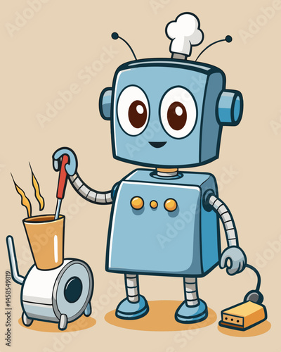 Adorable Robot Chef Clumsy Cooking Adventures