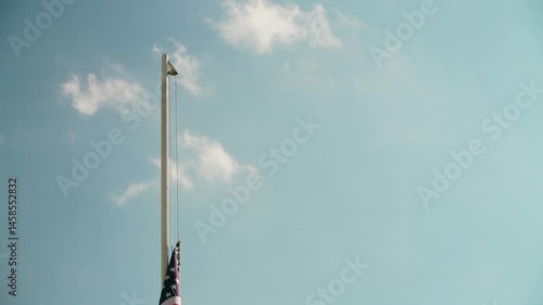 Wallpaper Mural Hoist USA flag with blue sky Torontodigital.ca
