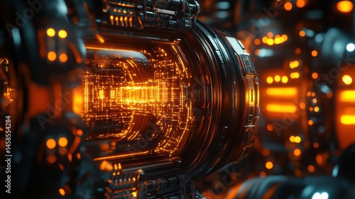 Cybernetic Neural Web Glowing with Machine Intelligence.