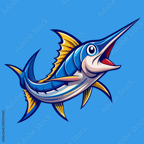 sleek design swordfish vector