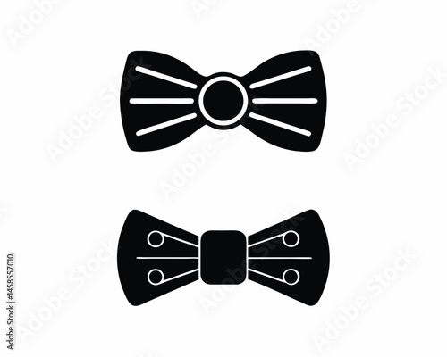 bow tie icon silhouette vector illustration