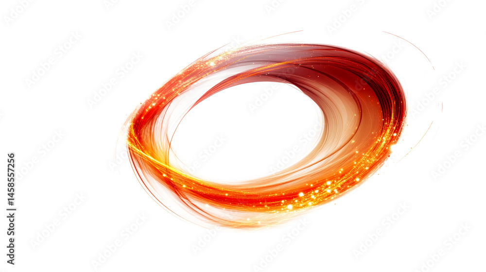 Swirling orange and white abstract circle form, cut out transparent Swirling orange and white abstract circle form, cut out transparent