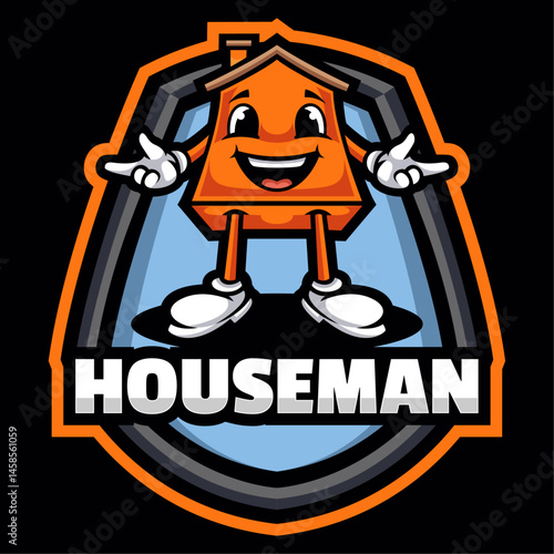 House Man Mascot Logo