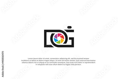 letter d and g photography studio camera lens logo