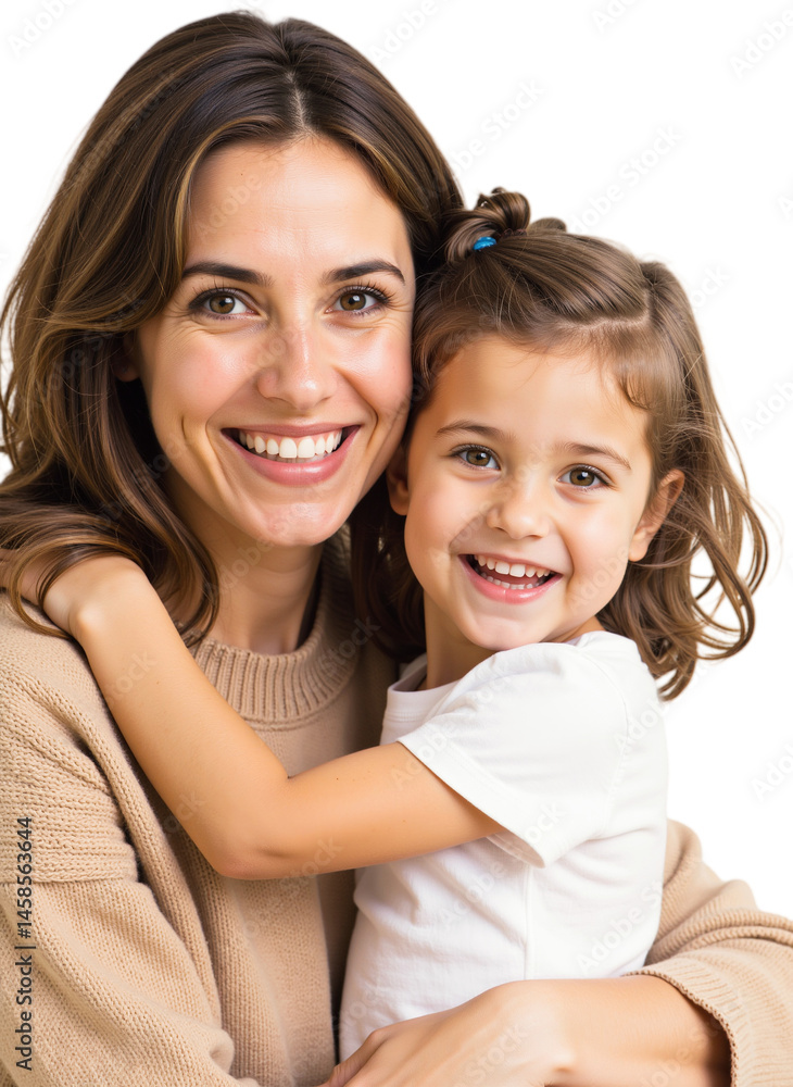 Mother and daughter, smiling together, radiating warmth and affection. Mother and daughter, smiling together, radiating warmth and affection.