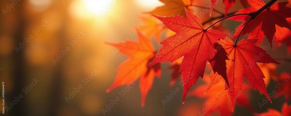Vibrant maple leaves ablaze with red and orange, backlit by sun, sunlight, leaves, maple Vibrant maple leaves ablaze with red and orange, backlit by sun, sunlight, leaves, maple