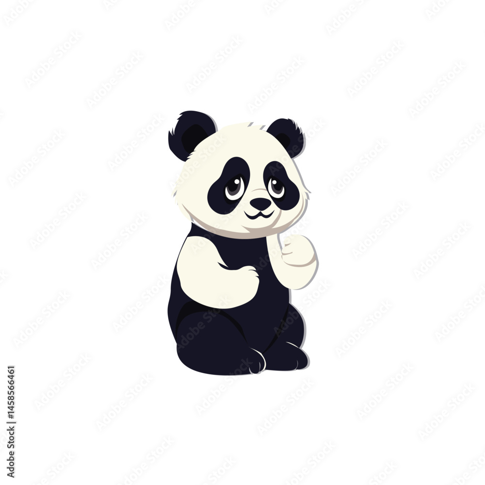 Obraz premium Cute panda isolated in white background