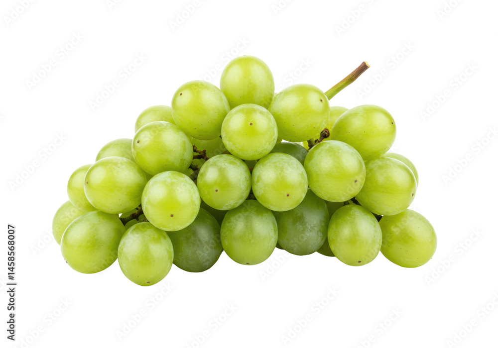 Fresh Green Grapes Cluster On Transparent Background Fresh Green Grapes Cluster On Transparent Background