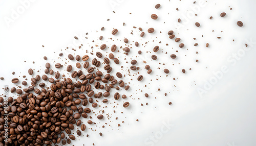 Brown rich roasted coffee beans abstract background. Organic texture pattern. Natural grain contrast. Minimalist clean design. Smooth blend. Warm earthy tone. Culinary aroma. Soft shadow depth