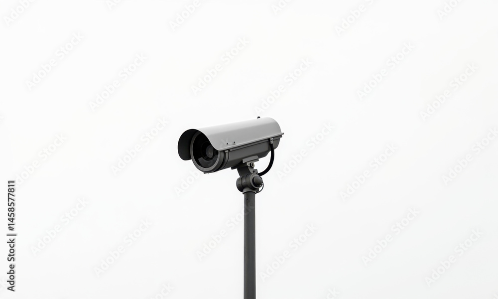 Security Camera on White Background - Minimalism Security Camera on White Background - Minimalism