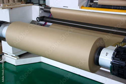 A roll of technical paper installed in the machine