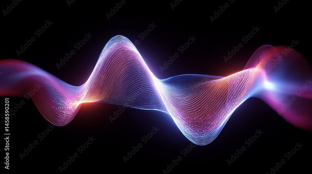 Obraz premium Quantum Encrypted Data Streams Visualized with Geometric Waves