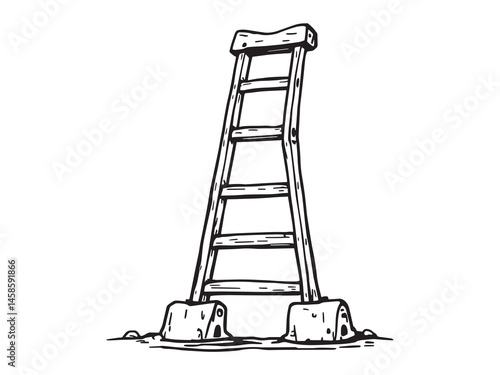 Minimalist Ladder Stabilizer Illustrations