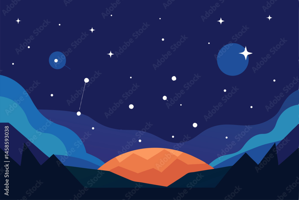 custom made wallpaper toronto digitalnight landscape with stars