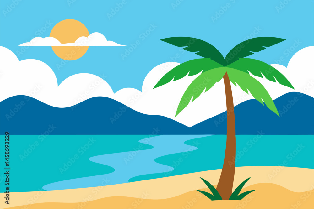 Obraz premium palm tree on the beach