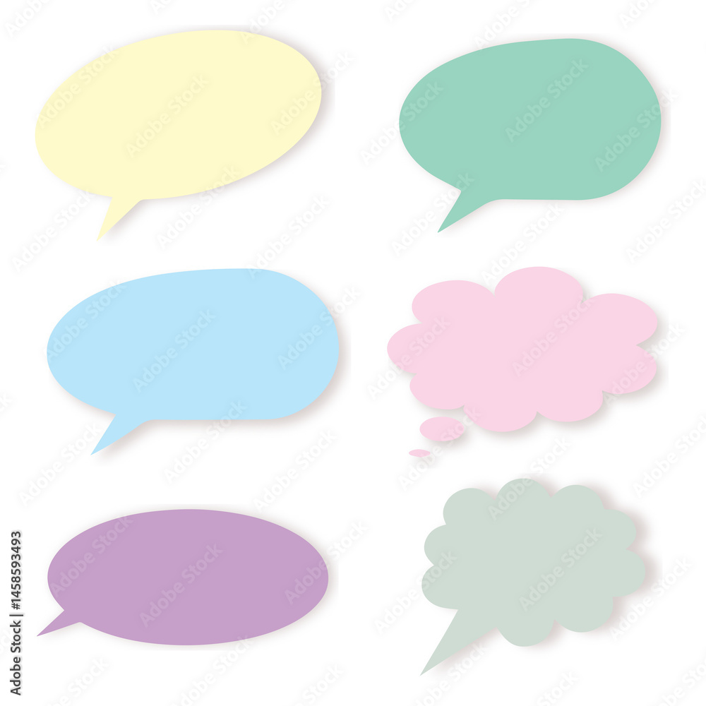 set of colorful speech bubbles set of colorful speech bubbles