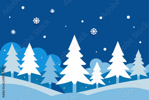 winter landscape with trees and snow
