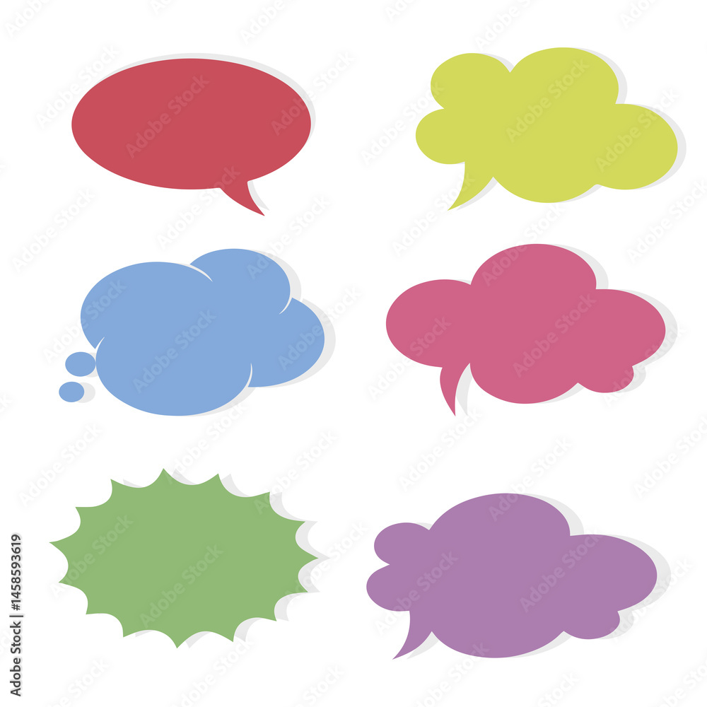 set of colorful speech bubbles set of colorful speech bubbles