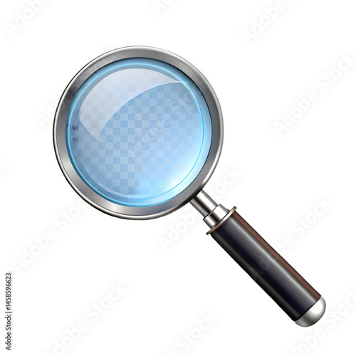 Magnifying glass search icon 3d illustration high resolution transparent background PNG clipart