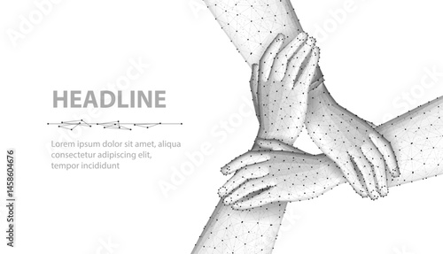 Team hands concept. Together network, unity support, community connect.