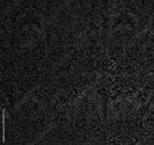Seamless gothic wallpaper, black floral damask , design, damask, elegant