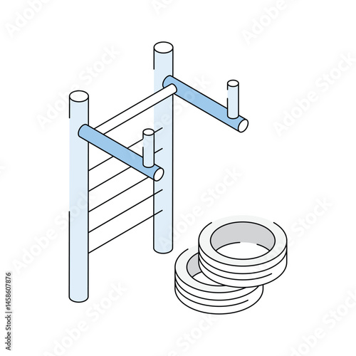 Have a look at this modern isometric showing street workout frame
