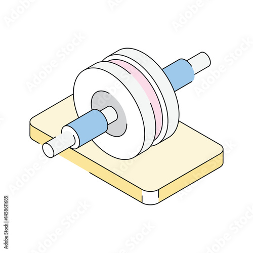 A captivating isometric style icon of ab roller