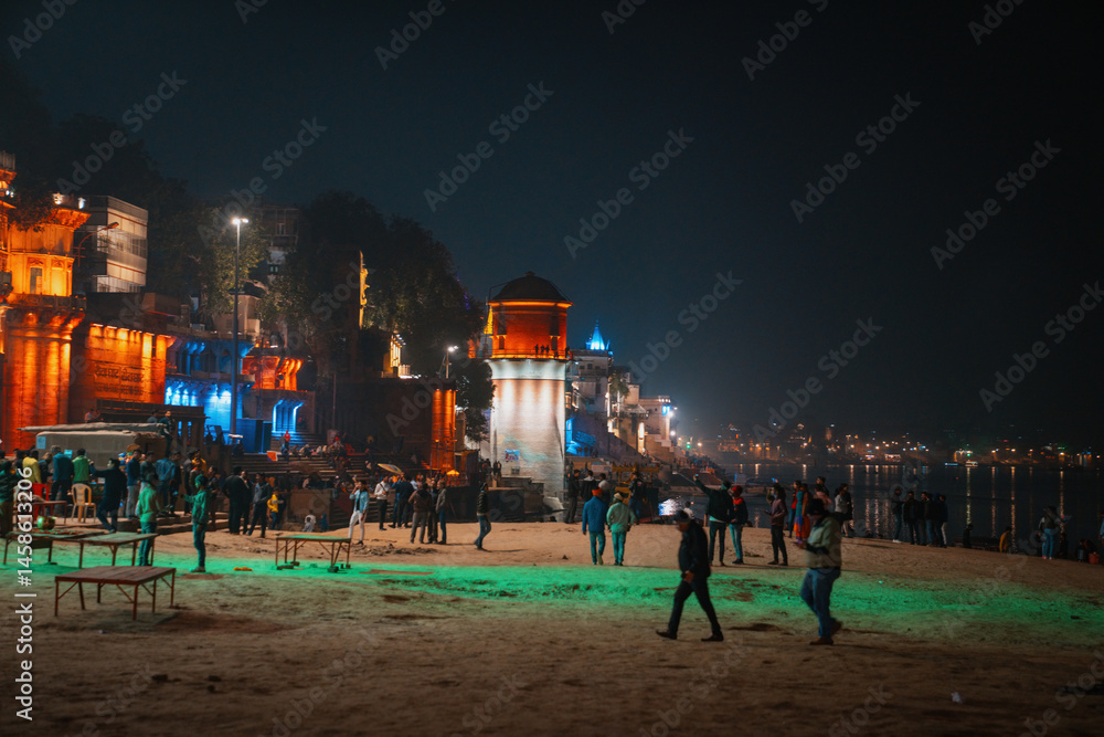 custom made wallpaper toronto digitalVaranasi Ganges river bank at evening. Uttar Pradesh, India.