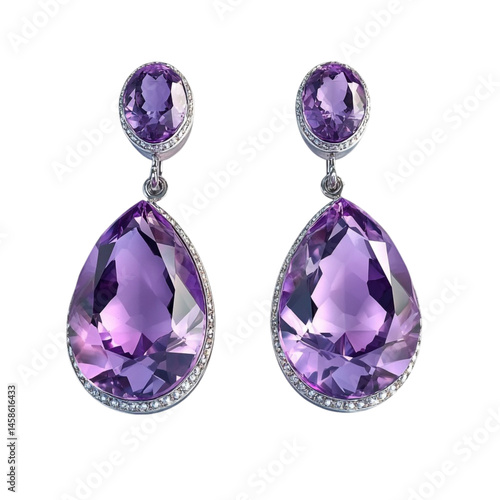 Elegant amethyst teardrop earrings with diamond accents beautiful jewelry design