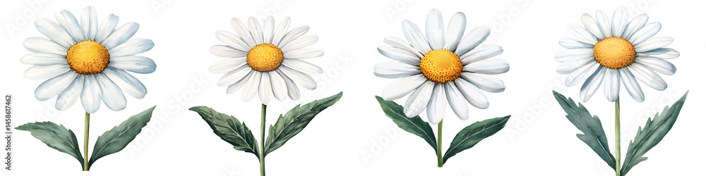 Fototapeta premium Beautiful white daisies in a natural setting.