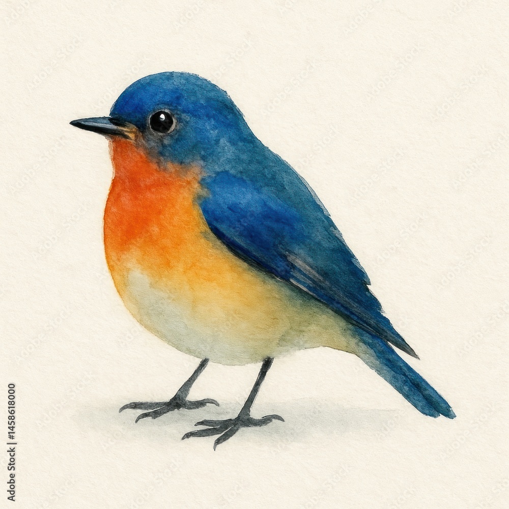 Obraz premium Vibrant watercolor bird illustration.