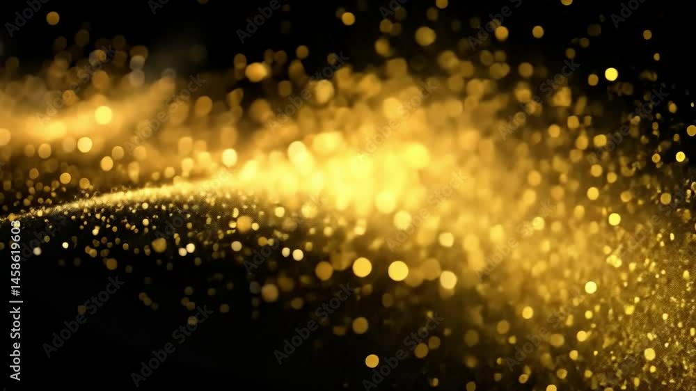 Stunning golden particles shimmer against dark background, creating festive celebration of light and texture, perfect for adding sparkle to any artistic atmosphere. Stunning golden particles shimmer against dark background, creating festive celebration of light and texture, perfect for adding sparkle to any artistic atmosphere.