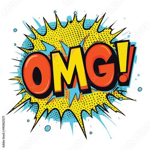Omg Comic Speech Bubble In Pop Art Style On White Background