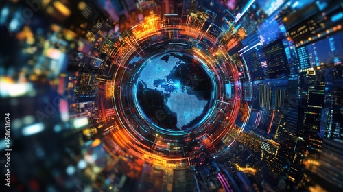 Wallpaper Mural Global Network: Digital World's Interconnectedness Torontodigital.ca