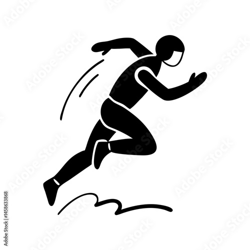 Abstract illustration of a figure running, demonstrating speed and forward motion