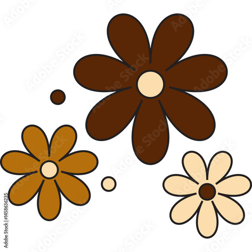 Retro Flowers Element