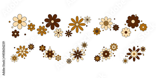 Retro Flowers Element