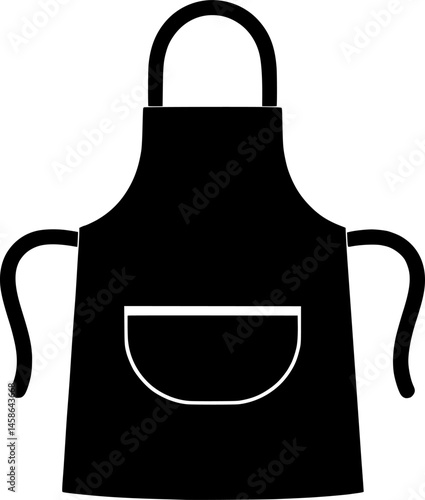 kitchen apron icon silhouette design vector art illustration
