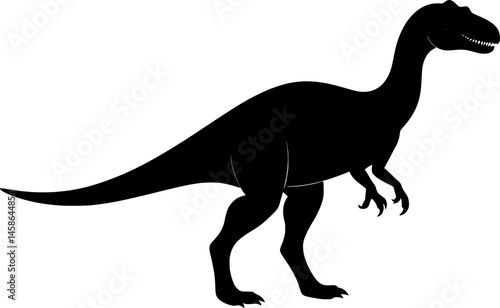 silhouette of dinosaur animal vector art illustration.
