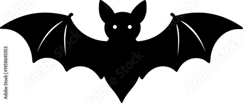 baby bat icon silhouette vector art illustration
