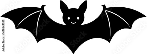 baby bat icon silhouette vector art illustration
