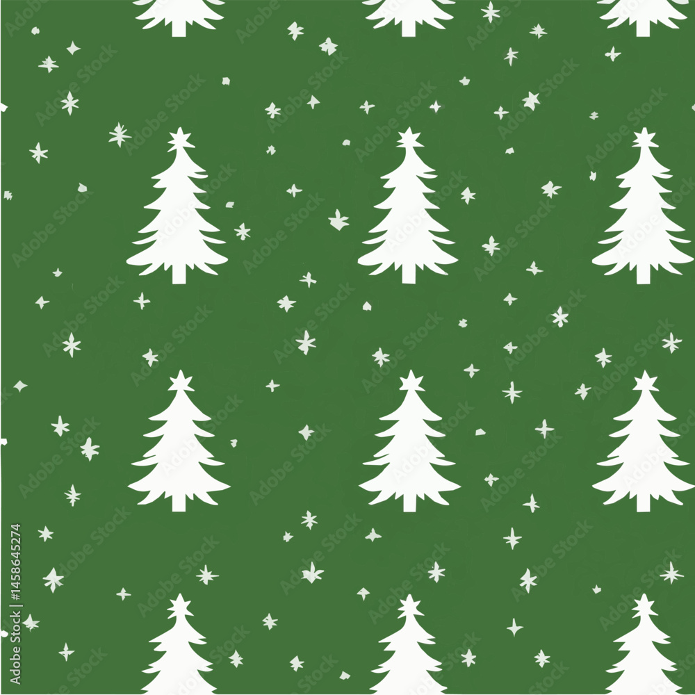 Fototapeta premium Vector of Christmas tree Seamless Patterns red background