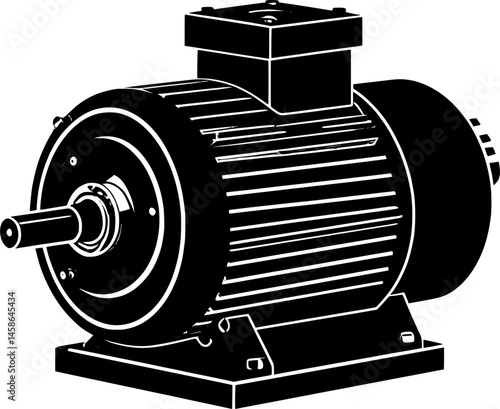 electric motor icon silhouette design vector art illustration
