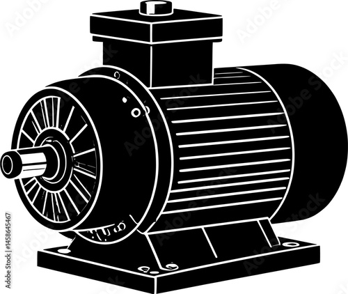 electric motor icon silhouette design vector art illustration
