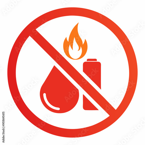 No flammable liquids vector on white background.
