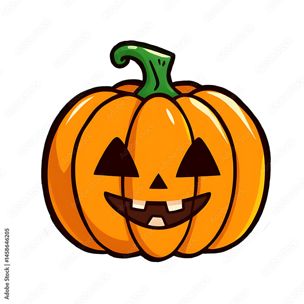 Smiling Orange Pumpkin with Green Stem and Glow - Transparent Vector Illustration for Halloween, Autumn, and Children's Designs Smiling Orange Pumpkin with Green Stem and Glow - Transparent Vector Illustration for Halloween, Autumn, and Children's Designs