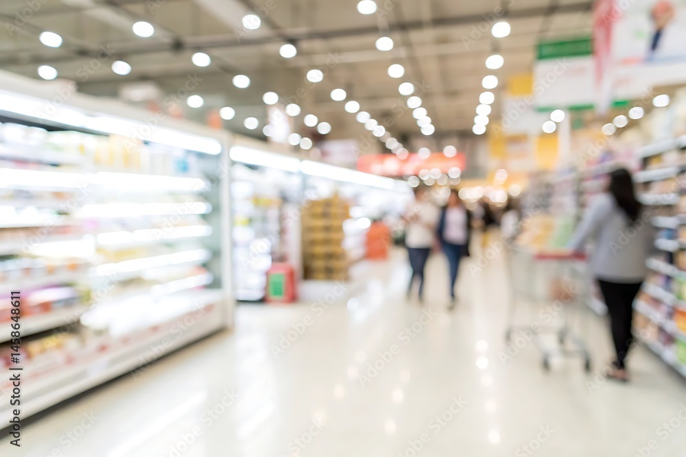 Shopping experience in blurred background supermarket lifestyle context busy environment Shopping experience in blurred background supermarket lifestyle context busy environment