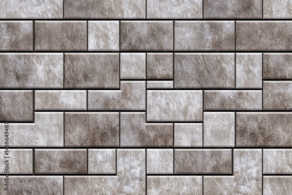 Naklejka premium Gray stone rectangular wall tiles