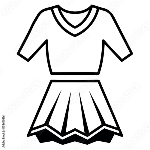 Simple Vector Illustration of a Cheerleader Outfit